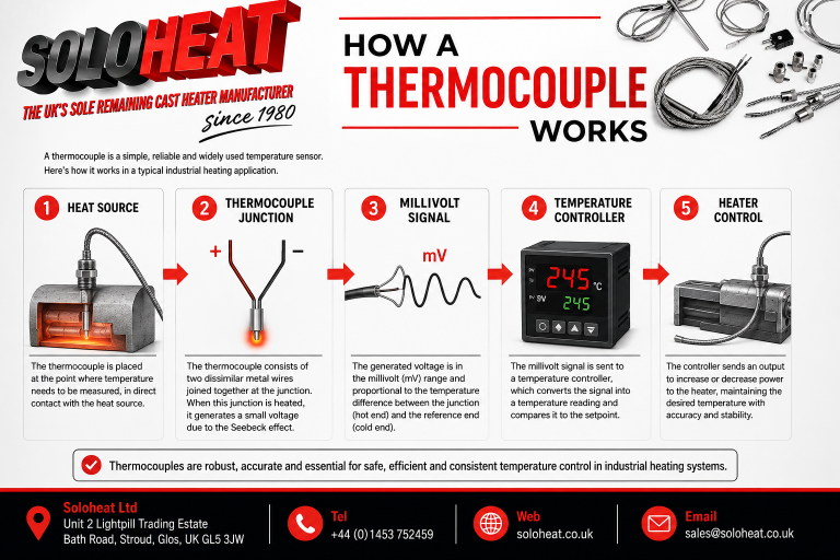 How A Thermocouple Works infographic